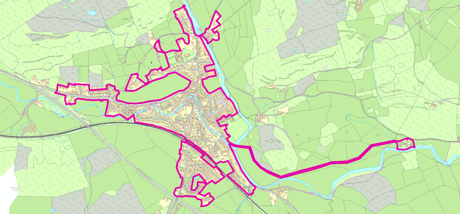 A map of the Staveley area