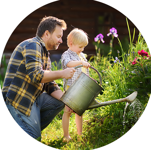 Watering the garden