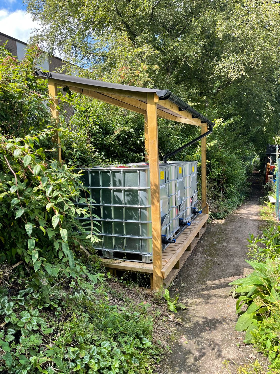 Water butts at Brighton Grove Allotments