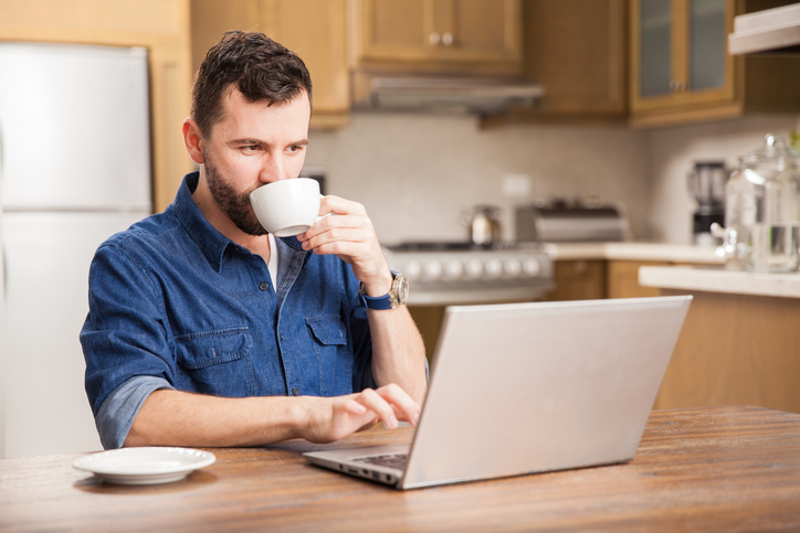 Man working at home