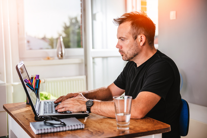 Man working on laptop