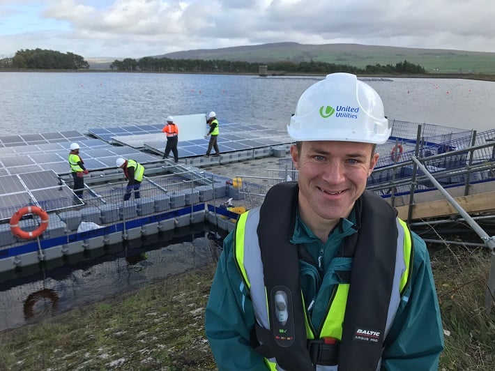Building a floating solar farm on the surface of Langthwaite Reservoir