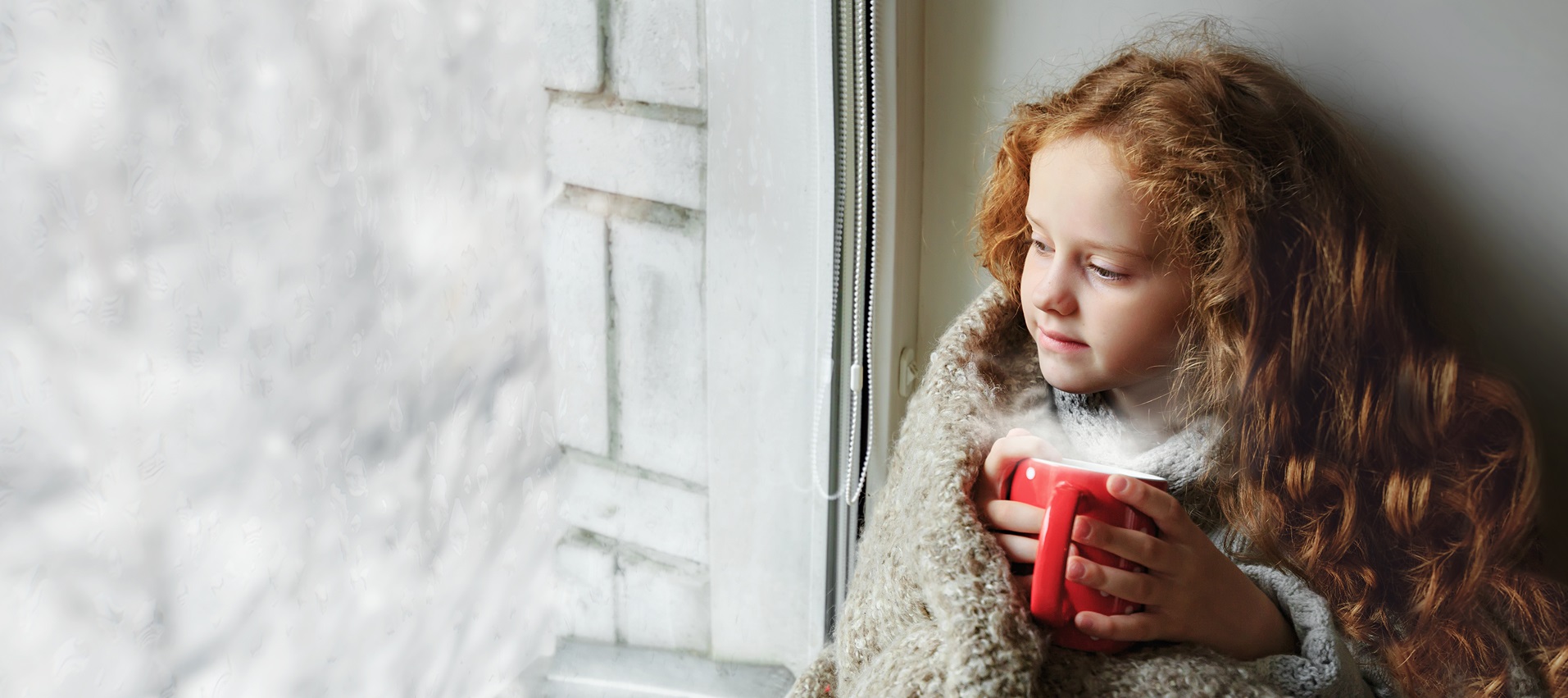 Girl with hot mug