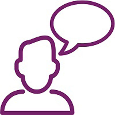 Person icon with speech bubble