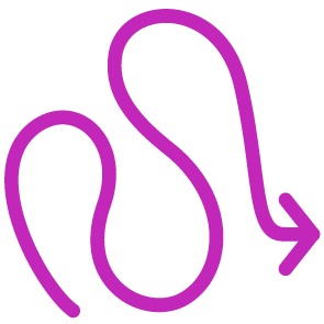 Pink winding arrow