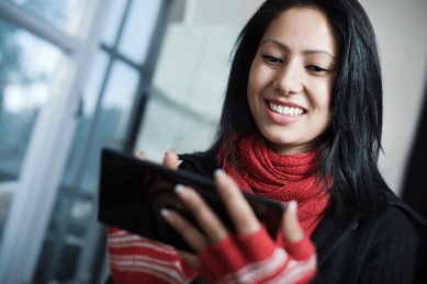 Woman looking at phone