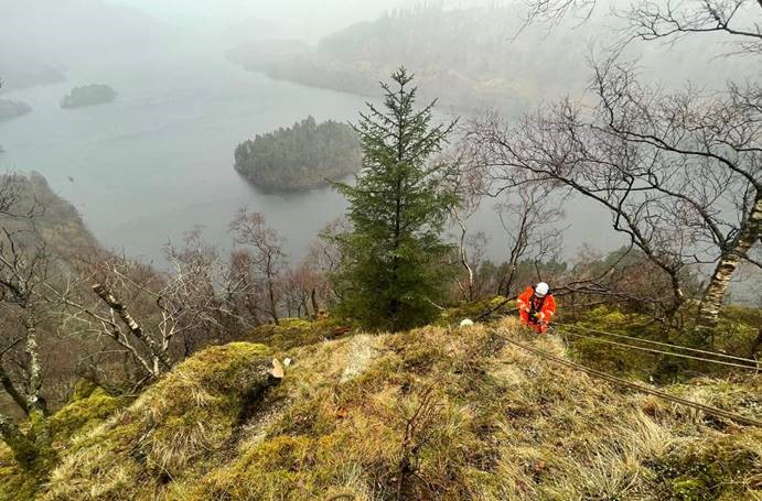 Work underway on the crag