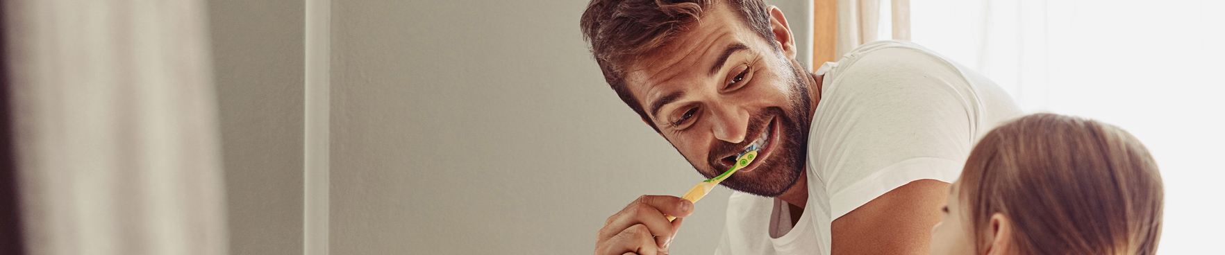 Customers brushing teeth