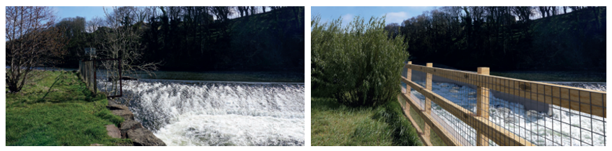 Yearl Weir before (left) and after our work (right)